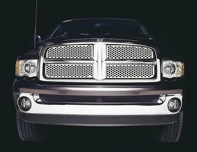 Punch Style Stainless Steel Grille Insert 02-05 Dodge Ram